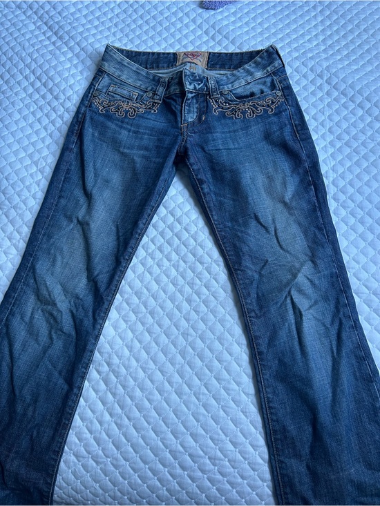 Guess Denim - Guess Dark Blue Embroidered Bootcut Jeans